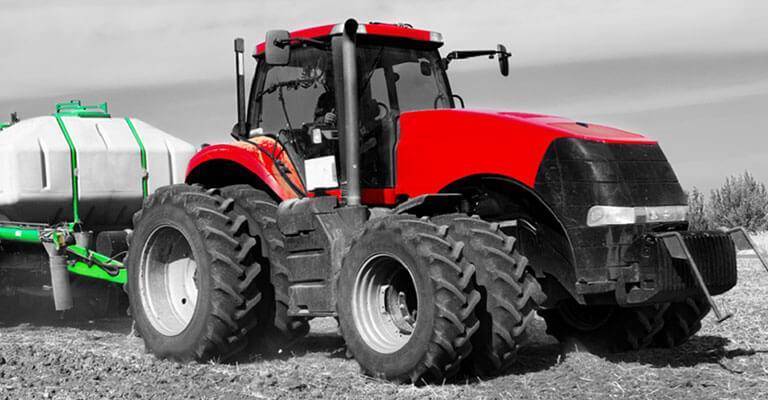Case IH tractor planting a field