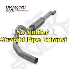 Diamond Eye 4" CAT Back Stainless Single - NO Muffler for '03-'07 Powerstroke