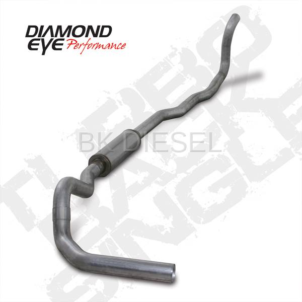 Diamond Eye 4" Turbo Back Aluminized Single for '89-'93 Cummins 4x4