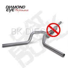 Diamond Eye 4" CAT Back Aluminized Duals - NO Muffler for '94-'97.5 Powerstroke