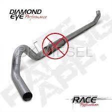 Diamond Eye 4" Turbo Back Stainless Single - No Muffler for '94-'02 Cummins