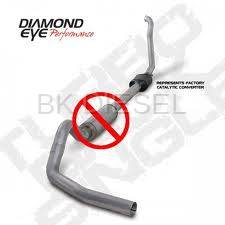 Diamond Eye 4" Turbo Back Stainless Single - NO Muffler for '94-'97.5 Powerstroke