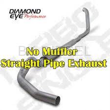 Diamond Eye 5" Turbo Back Aluminized Single - No Muffler for '99-'03 Powerstroke