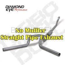 Diamond Eye 4" Turbo Back Aluminized Duals - NO Muffler for '94-'02 Cummins