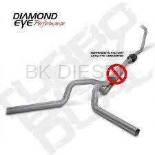 Diamond Eye 4" Turbo Back Aluminized Duals - NO Muffler for '94-'97.5 Powerstroke